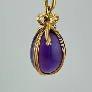 Tiffany & Co. Large Schlumberger Amethyst Egg Charm 18k Yellow Gold